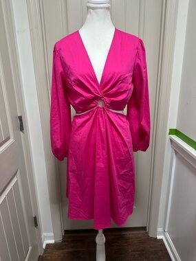 House of Harlow 1960 | Dresses | House Of Harlow 96 Pink Ruched Sundress  With Bishop Sleeves | Poshmark